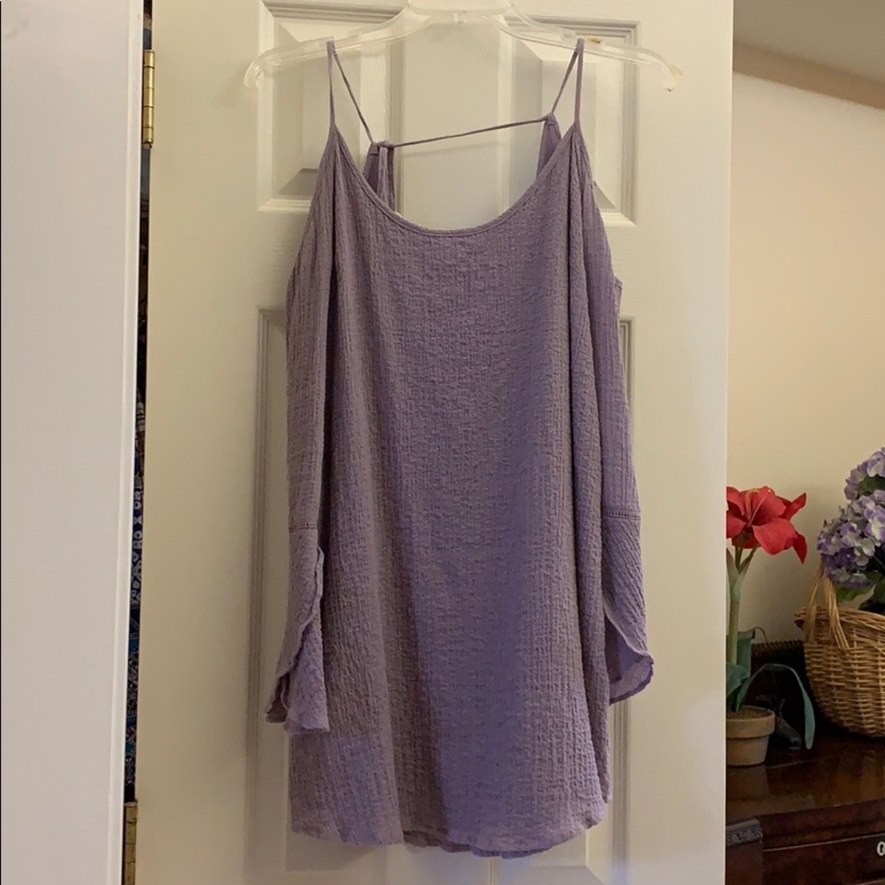 Lilac flair arm mini dress